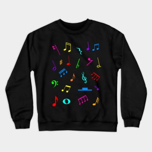 Musical Notes and Symbols Pattern Crewneck Sweatshirt